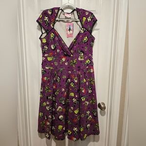 Pinup Couture Luscious Babydoll Dress in Monster Mayhem Print